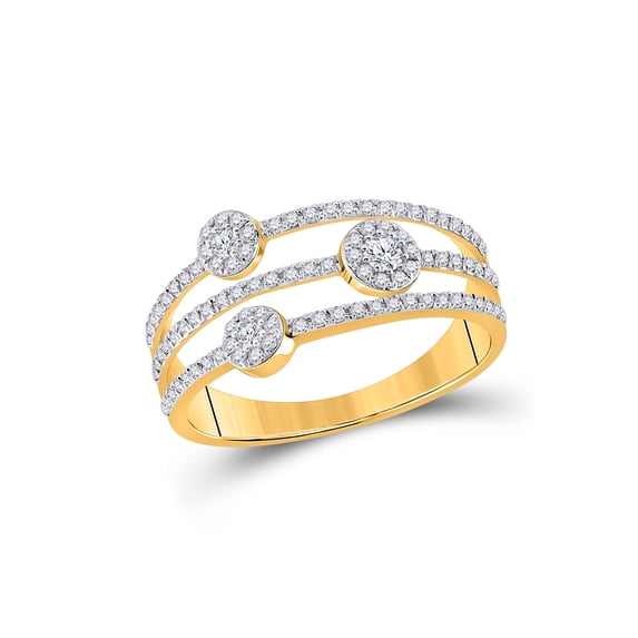 10kt Yellow Gold Womens Round Diamond Band Ring 1/3 Cttw