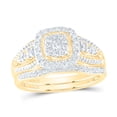 thumbnail image 1 of 10kt Yellow Gold Womens Round Diamond Bridal Wedding Engagement Ring Band Set 3/8 Cttw, 1 of 1