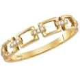 thumbnail image 1 of 10kt Yellow Gold Womens Round Diamond Chain Link Stackable Band Ring .03 Cttw, 1 of 1