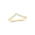 thumbnail image 1 of 10kt Yellow Gold Womens Round Diamond Chevron Stackable Band Ring 1/5 Cttw, 1 of 1
