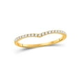thumbnail image 1 of 10kt Yellow Gold Womens Round Diamond Chevron Stackable Band Ring 1/6 Cttw, 1 of 1