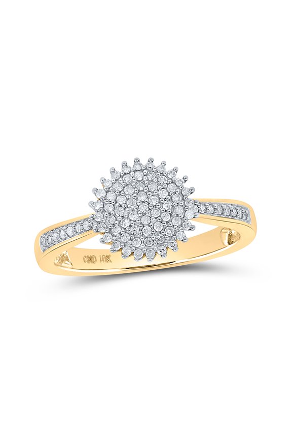 10kt Yellow Gold Womens Round Diamond Circle Ring 1/4 Cttw
