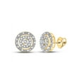 thumbnail image 1 of 10kt Yellow Gold Womens Round Diamond Circle Stud Earrings 1/20 Cttw, 1 of 1