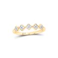 thumbnail image 1 of 10kt Yellow Gold Womens Round Diamond Clover Stackable Band Ring 1/6 Cttw, 1 of 1