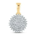 thumbnail image 1 of 10kt Yellow Gold Womens Round Diamond Cluster Pendant 1/5 Cttw, 1 of 2