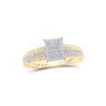 thumbnail image 1 of 10kt Yellow Gold Womens Round Diamond Cluster Ring 1/8 Cttw, 1 of 1