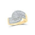 thumbnail image 1 of 10kt Yellow Gold Womens Round Diamond Cluster Ring 1 Cttw, 1 of 1