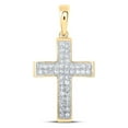 thumbnail image 1 of 10kt Yellow Gold Womens Round Diamond Cross Pendant 1/5 Cttw, 1 of 1