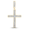 thumbnail image 1 of 10kt Yellow Gold Womens Round Diamond Cross Pendant 1/5 Cttw, 1 of 1