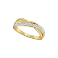 thumbnail image 1 of 10kt Yellow Gold Womens Round Diamond Crossover Band Ring 1/6 Cttw, 1 of 1