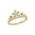 thumbnail image 1 of 10kt Yellow Gold Womens Round Diamond Crown Tiara Band Ring 1/10 Cttw, 1 of 1