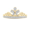 thumbnail image 1 of 10kt Yellow Gold Womens Round Diamond Crown Tiara Band Ring 1/10 Cttw, 1 of 1