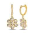 thumbnail image 1 of 10kt Yellow Gold Womens Round Diamond Dangle Earrings 1 Cttw, 1 of 1