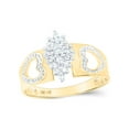 thumbnail image 1 of 10kt Yellow Gold Womens Round Diamond Double Heart Cluster Ring 1/8 Cttw, 1 of 4