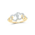 thumbnail image 1 of 10kt Yellow Gold Womens Round Diamond Double Heart Ring 1/4 Cttw, 1 of 1