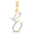 thumbnail image 1 of 10kt Yellow Gold Womens Round Diamond E Initial Letter Pendant 1/12 Cttw, 1 of 1