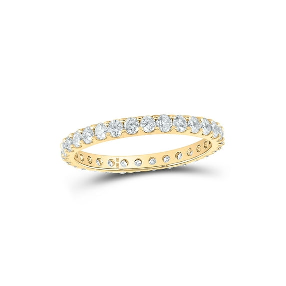 10kt Yellow Gold Womens Round Diamond Eternity Wedding Band 7/8 Cttw
