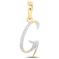thumbnail image 1 of 10kt Yellow Gold Womens Round Diamond G Initial Letter Pendant 1/12 Cttw, 1 of 1