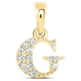 thumbnail image 1 of 10kt Yellow Gold Womens Round Diamond G Initial Letter Pendant 1/20 Cttw, 1 of 1