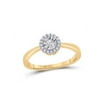 thumbnail image 1 of 10kt Yellow Gold Womens Round Diamond Halo Solitaire Promise Ring 1/6 Cttw, 1 of 1