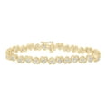 thumbnail image 1 of 10kt Yellow Gold Womens Round Diamond Heart Fashion Bracelet 1 Cttw, 1 of 1