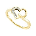 thumbnail image 1 of 10kt Yellow Gold Womens Round Diamond Heart Love Ring 1/20 Cttw, 1 of 1