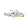thumbnail image 1 of 10kt Yellow Gold Womens Round Diamond Heart Love Ring 1/20 Cttw, 1 of 1