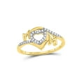 thumbnail image 1 of 10kt Yellow Gold Womens Round Diamond Heart Mom Ring 1/8 Cttw, 1 of 2