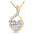 thumbnail image 1 of 10kt Yellow Gold Womens Round Diamond Heart Pendant 1/10 Cttw, 1 of 2