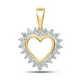 thumbnail image 1 of 10kt Yellow Gold Womens Round Diamond Heart Pendant 1/5 Cttw, 1 of 1