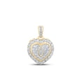 thumbnail image 1 of 10kt Yellow Gold Womens Round Diamond Heart Pendant 1 Cttw, 1 of 1