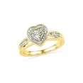 thumbnail image 1 of 10kt Yellow Gold Womens Round Diamond Heart Ring .03 Cttw, 1 of 1