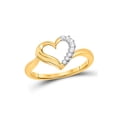 thumbnail image 1 of 10kt Yellow Gold Womens Round Diamond Heart Ring 1/20 Cttw, 1 of 1