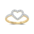 thumbnail image 1 of 10kt Yellow Gold Womens Round Diamond Heart Ring 1/5 Cttw, 1 of 4