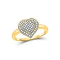thumbnail image 1 of 10kt Yellow Gold Womens Round Diamond Heart Ring 1/6 Cttw, 1 of 4