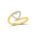 thumbnail image 1 of 10kt Yellow Gold Womens Round Diamond Heart Ring 1/8 Cttw, 1 of 1