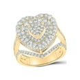thumbnail image 1 of 10kt Yellow Gold Womens Round Diamond Heart Ring 2-1/4 Cttw, 1 of 1