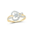 thumbnail image 1 of 10kt Yellow Gold Womens Round Diamond Heart Ring 3/8 Cttw, 1 of 1