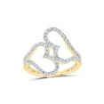 thumbnail image 1 of 10kt Yellow Gold Womens Round Diamond Heart Ring 5/8 Cttw, 1 of 1