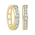 thumbnail image 1 of 10kt Yellow Gold Womens Round Diamond Hoop Earrings 1/2 Cttw, 1 of 1