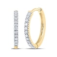 thumbnail image 1 of 10kt Yellow Gold Womens Round Diamond Hoop Earrings 1/2 Cttw, 1 of 1