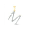 thumbnail image 1 of 10kt Yellow Gold Womens Round Diamond M Initial Letter Pendant 1/4 Cttw, 1 of 2