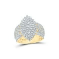 thumbnail image 1 of 10kt Yellow Gold Womens Round Diamond Oval Cluster Ring 2 Cttw, 1 of 1