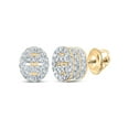 thumbnail image 1 of 10kt Yellow Gold Womens Round Diamond Oval Earrings 1/3 Cttw, 1 of 1