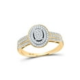 thumbnail image 1 of 10kt Yellow Gold Womens Round Diamond Oval Ring 1/4 Cttw, 1 of 1