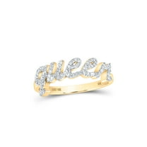 10kt Yellow Gold Womens Round Diamond QUEEN Band Ring 1/5 Cttw