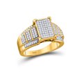 thumbnail image 1 of 10kt Yellow Gold Womens Round Diamond Rectangle Cluster Ring 1/3 Cttw, 1 of 1