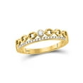 thumbnail image 1 of 10kt Yellow Gold Womens Round Diamond Rolo Link Stackable Band Ring 1/12 Cttw, 1 of 1