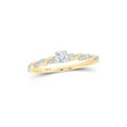 thumbnail image 1 of 10kt Yellow Gold Womens Round Diamond Rope Solitaire Ring 1/4 Cttw, 1 of 1