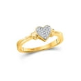 thumbnail image 1 of 10kt Yellow Gold Womens Round Diamond Simple Heart Cluster Ring 1/12 Cttw, 1 of 1
